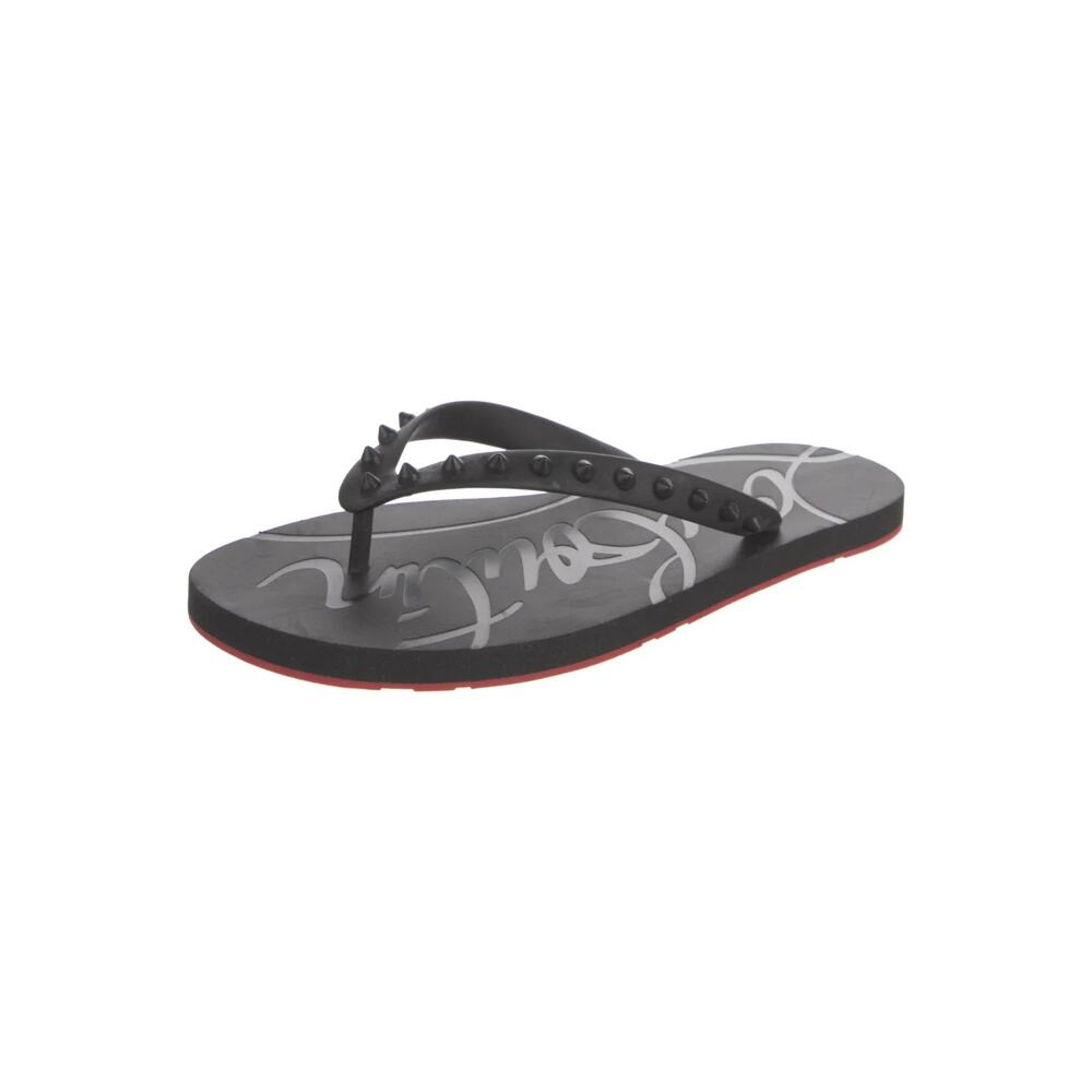 $395 Christian Louboutin Loubi Spiked Fli Rubber Sandal 9